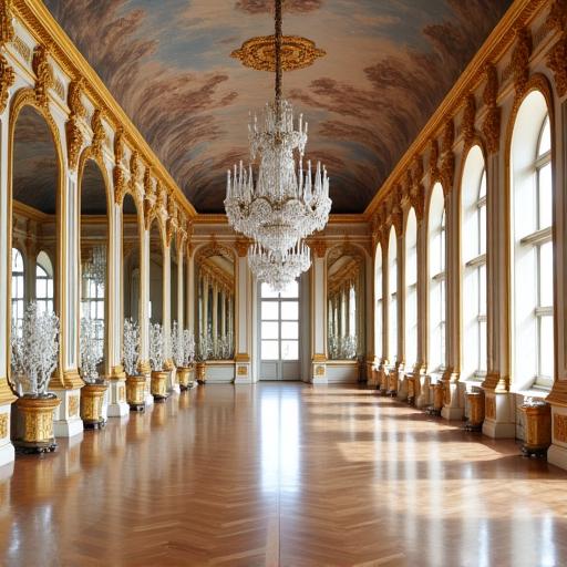 Prunkvoller Spiegelsaal im Schloss Schönbrunn.