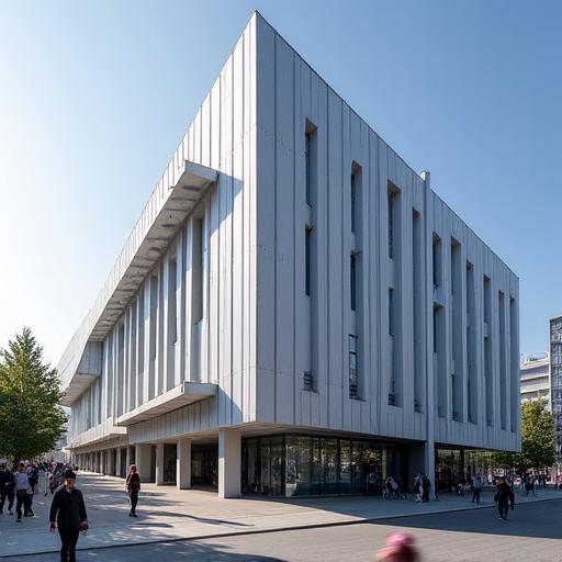 Die moderne Fassade des MuseumsQuartiers in Wien.